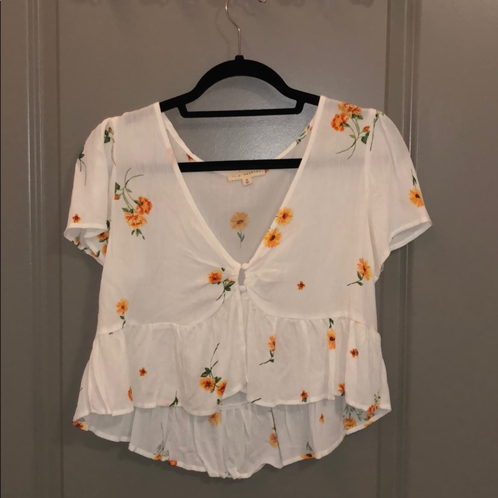 White flowy crop top